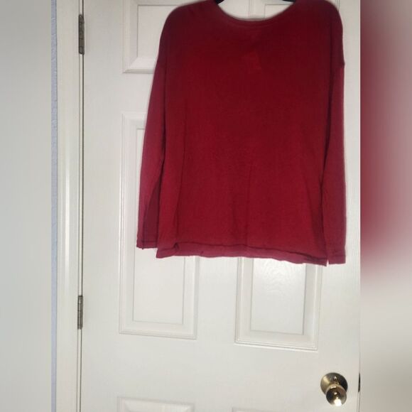 J.Jill M Scarlet Red 100% MERINO WOOL Knit Longsleeve Women's Sweater - Picture 3 of 8